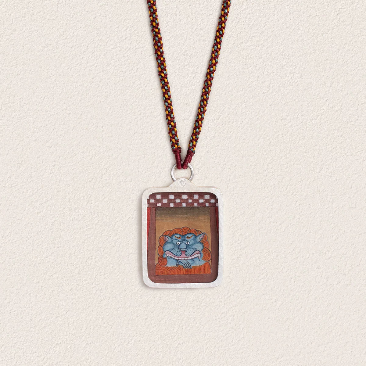 Hand-Painted Tibetan Thangka Amulet Necklace