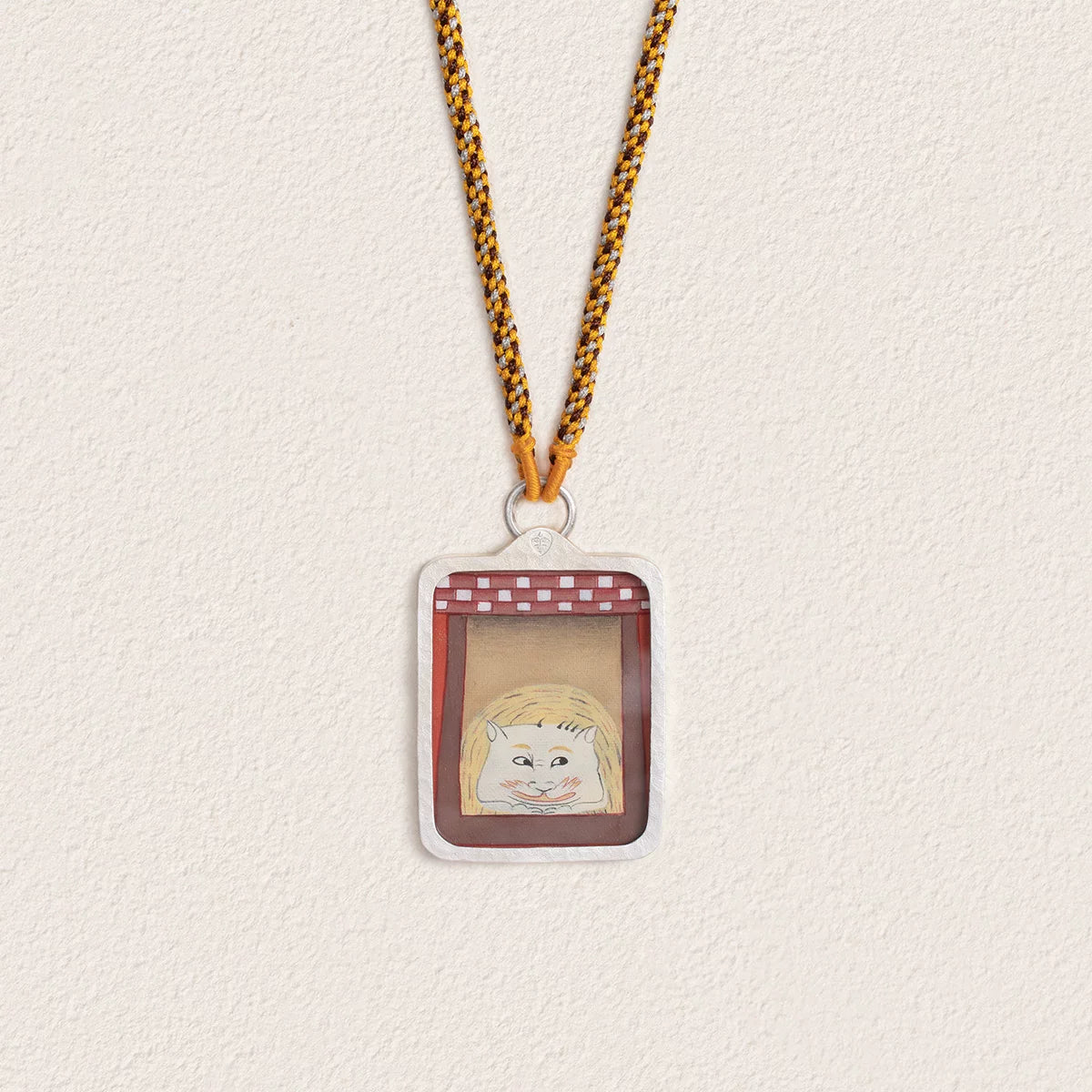 Hand-Painted Tibetan Thangka Amulet Necklace