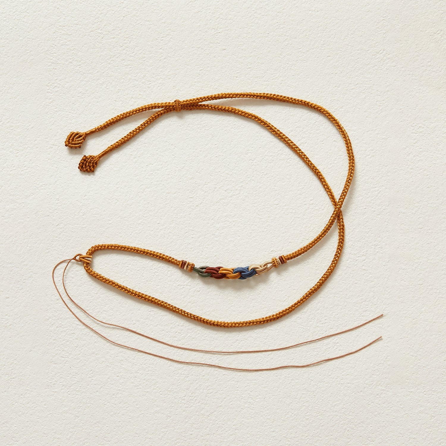 Hand-Painted Yellow Jambhala Thangka Pendant Necklace