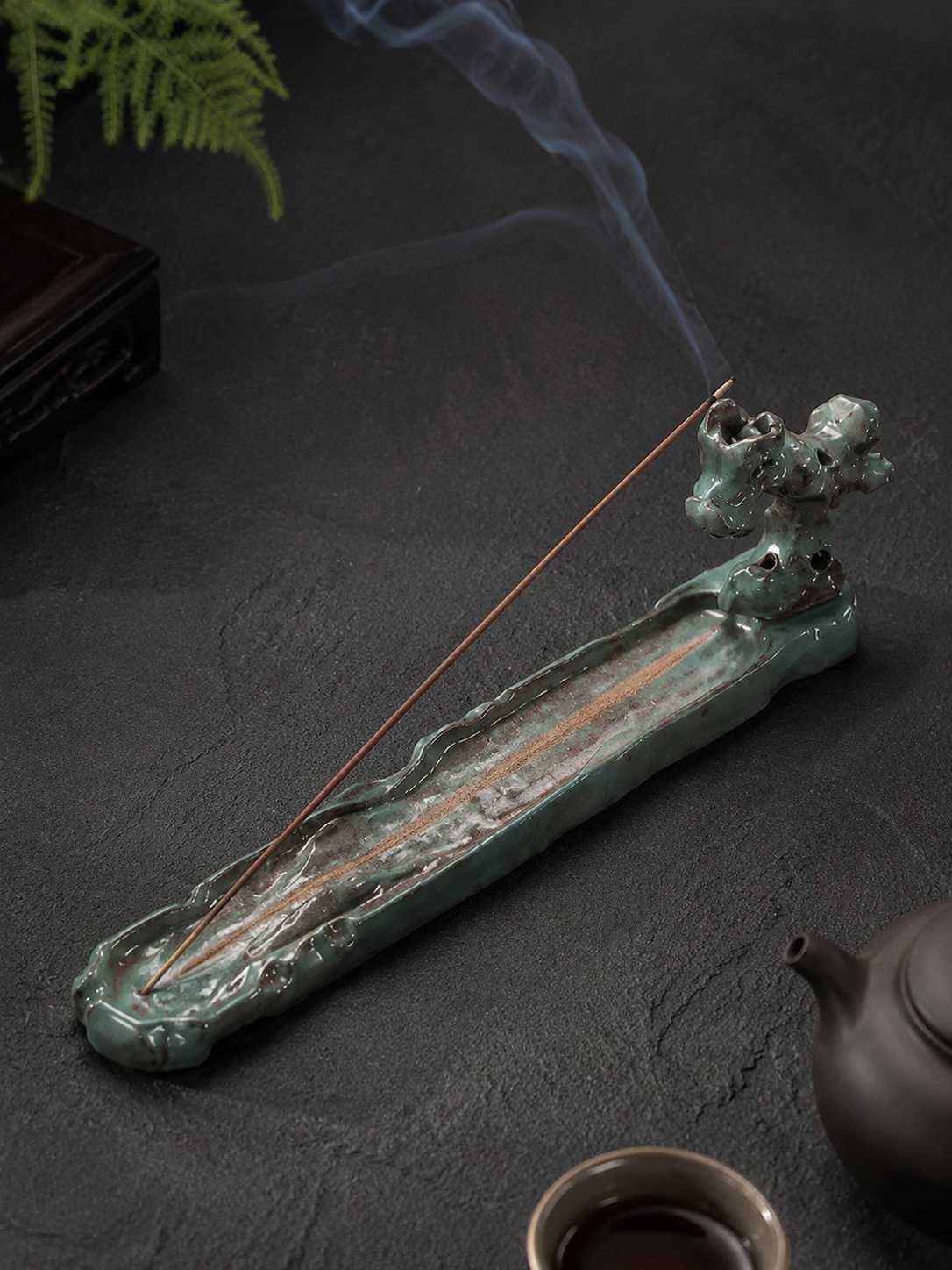 Zen Stone Ceramic Incense Holder for Meditation