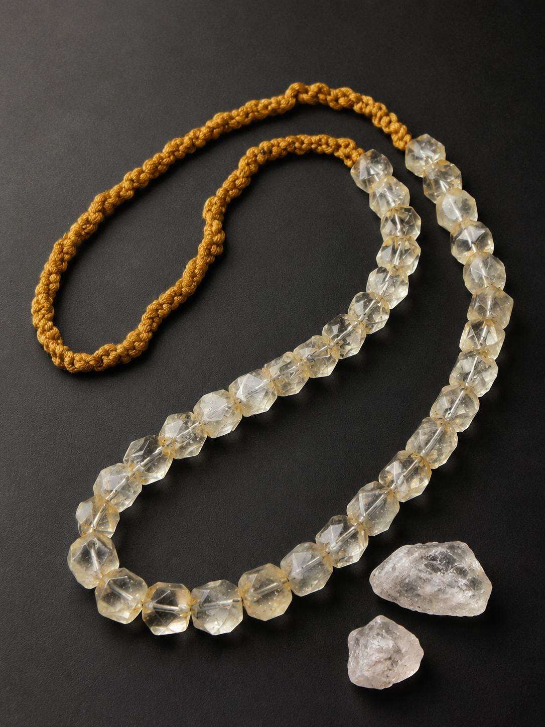 Vintage Faceted Clear Quartz Tibetan Necklace