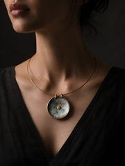 Handmade Rustic Bronze Patina Pendant Choker