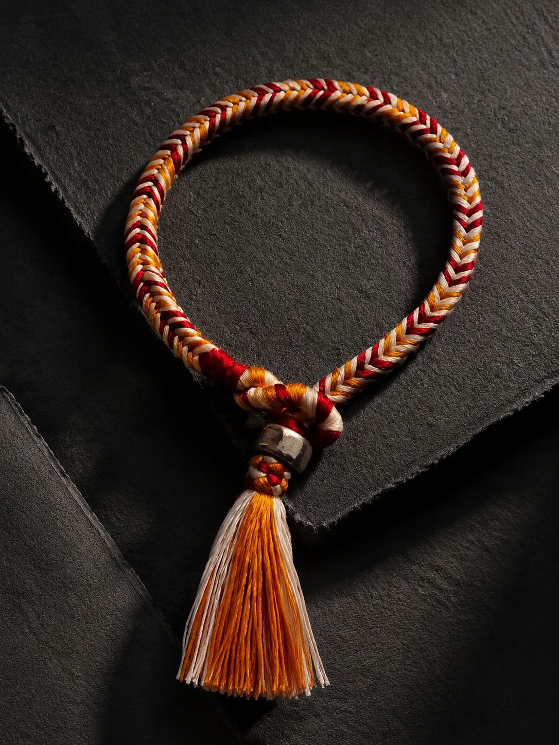 Tibetan Handmade Mulberry Silk Braided Bracelet with 925 Silver