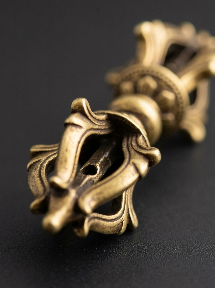 Authentic Tibetan Pure Brass 5-Pronged Vajra Dorje