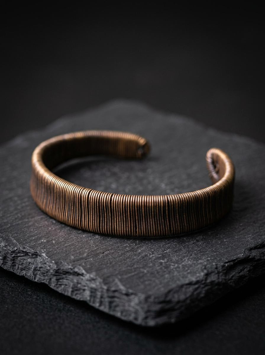 Handmade Tibetan Copper Wire Bangle - Vintage Unisex Bracelet
