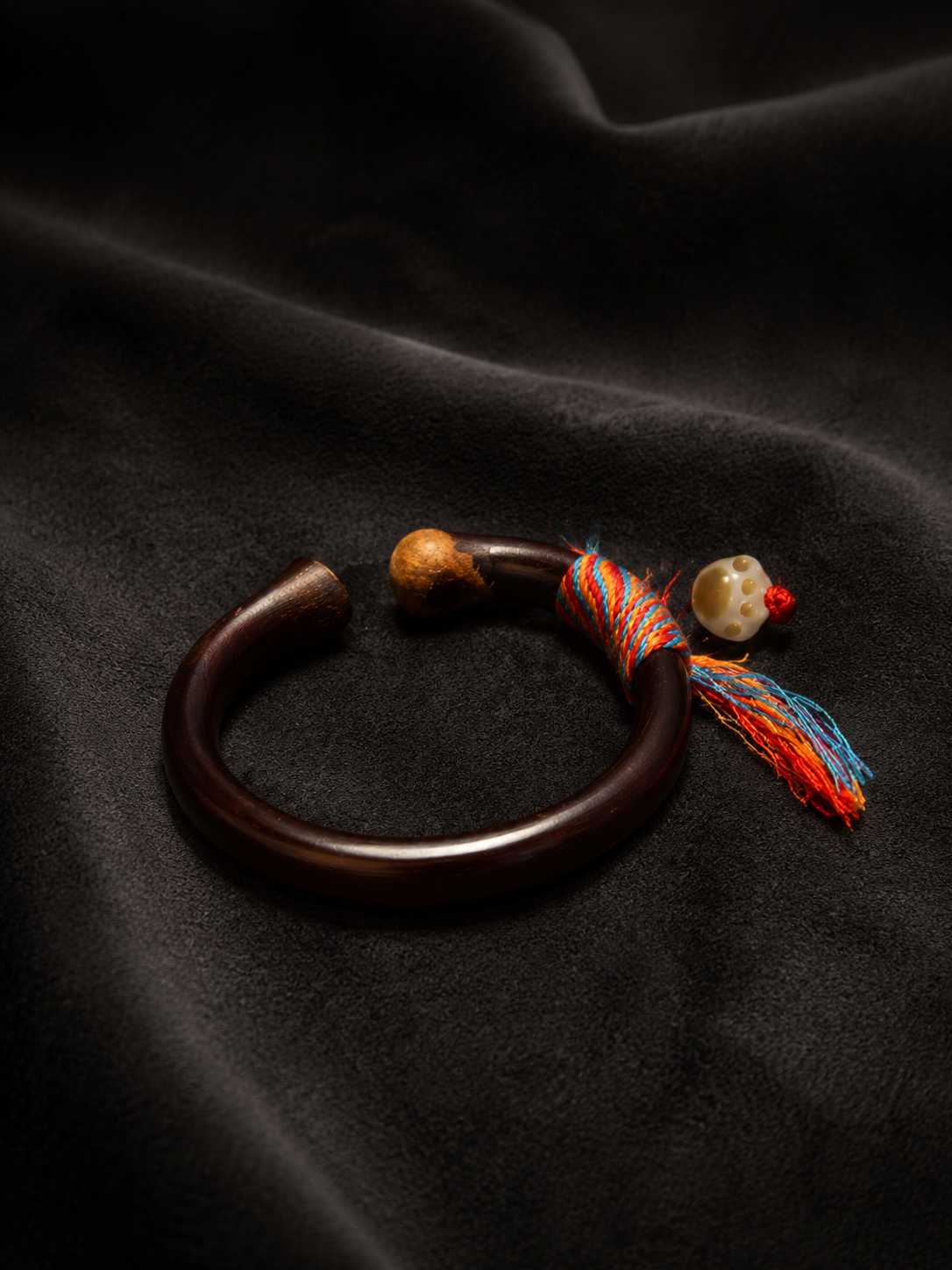 Authentic 8mm Tibetan Blood Vine Bracelet with Woven Rope