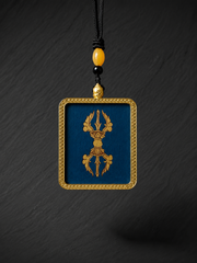 Hand-Painted Tibetan Thangka Vajra Amulet Necklace
