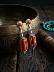 Vintage Handmade Tibetan Drop Earrings