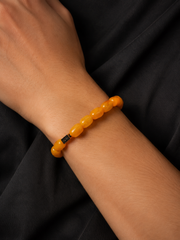 Natural Beeswax Amber Irregular Bead Tibetan Bracelet