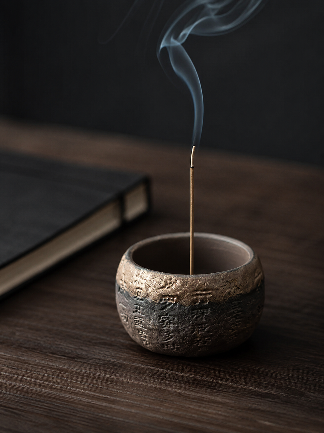 Tibetan Heart Sutra Ceramic Incense Holder for Zen Meditation