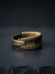 Vintage Tibetan Copper Wire Wrapped Ring, Adjustable