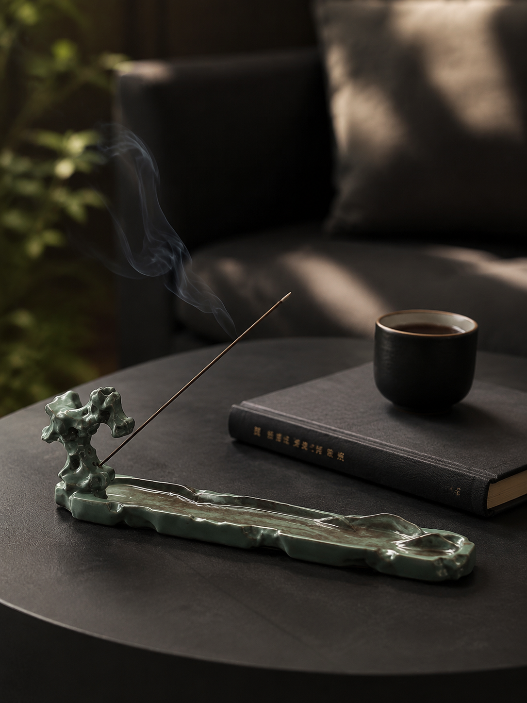 Zen Stone Ceramic Incense Holder for Meditation