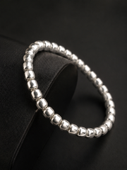 Tibetan 999 Fine Silver Barrel Bead Mala Bracelet