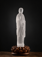 Tibetan Clear Quartz Faceless Buddha & Lotus Base