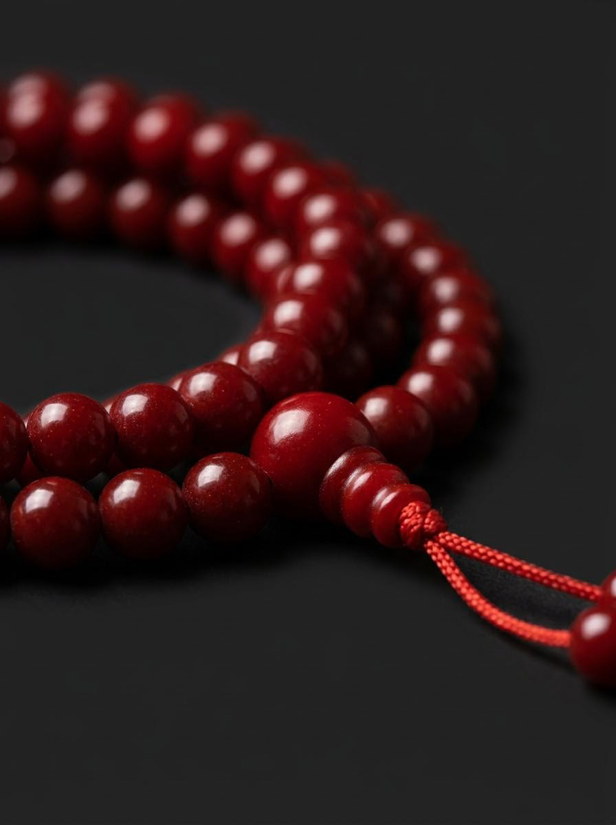 Tibetan Ox-Blood Red 108 Mala Meditation Beads