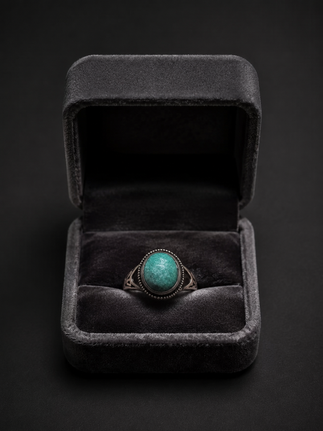 Vintage Tibetan Turquoise 925 Silver Adjustable Ring