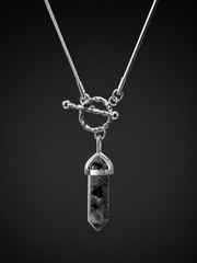 Tibetan Black Healing Crystal Pendant Necklace
