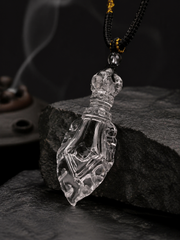 Tibetan Clear Quartz Manjushri Wisdom Sword Pendant