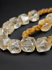 Vintage Faceted Clear Quartz Tibetan Necklace
