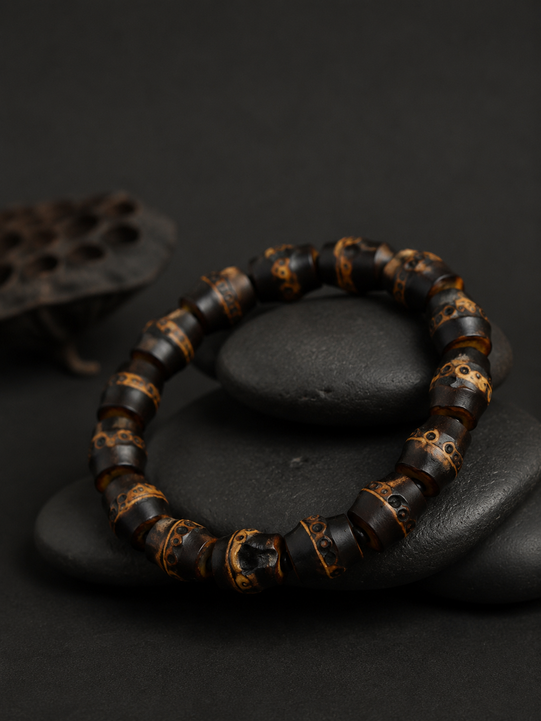 Handmade Tibetan Purple Bamboo & Blood Vine Bracelet