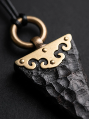 Handmade Tibetan Ebony Wood Pendant Necklace
