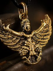 Vintage Tibetan Brass Garuda Pendant Necklace