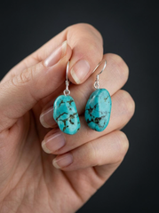Handmade Tibetan Vintage Fine Silver Drop Earrings