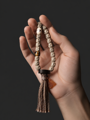 Tibetan Star & Moon Bodhi Seed 21-Bead Hand Mala with Tassel