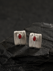 Tibetan Vintage Ripple Stone Stud Earrings