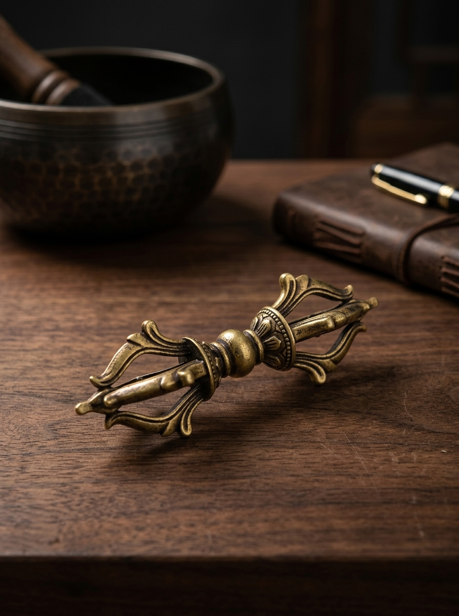 Authentic Tibetan Pure Brass 5-Pronged Vajra Dorje