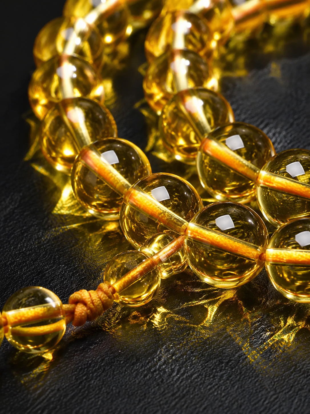 Natural Citrine 108 Mala Bead Wrap Bracelet