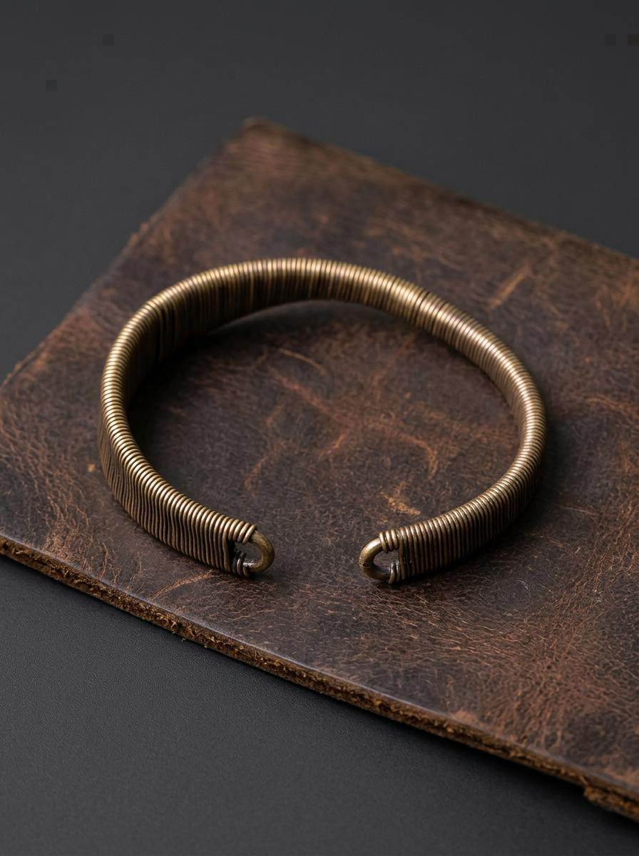 Handmade Tibetan Copper Wire Bangle - Vintage Unisex Bracelet