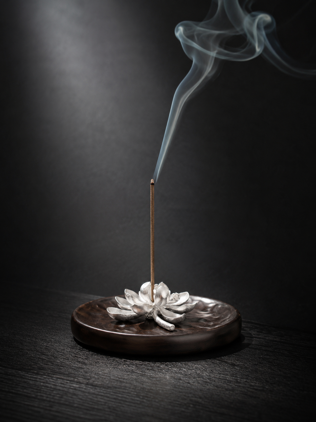 Tibetan Zen Pure Tin Lotus Incense Holder
