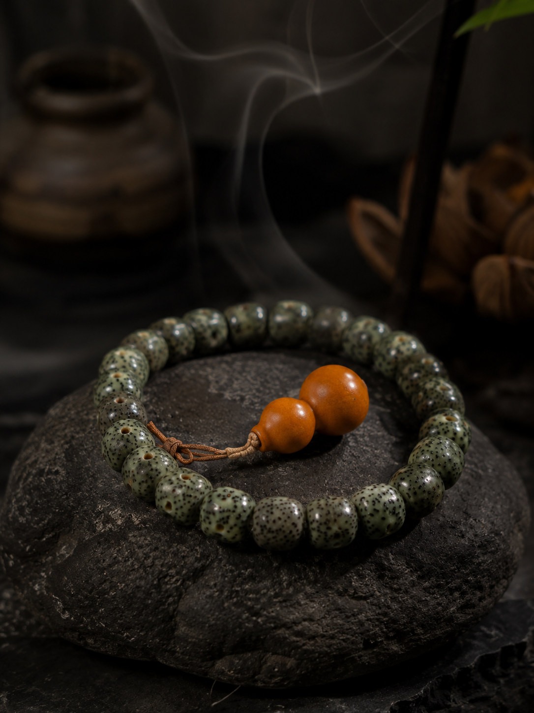 Tibetan Jade-Tone Xingyue Bodhi Seed Bracelet