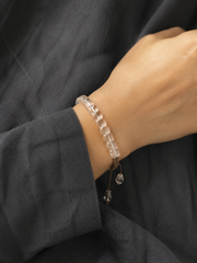 Adjustable Tibetan Clear Quartz Barrel Bead Bracelet
