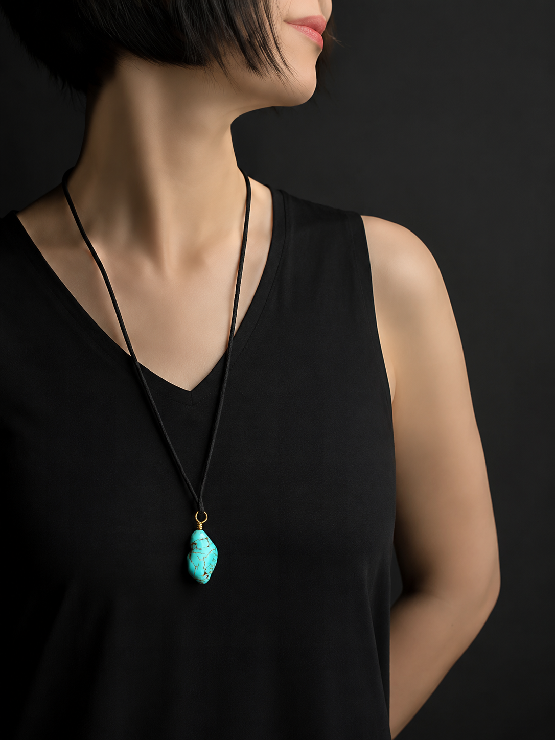 Khampa Tibetan Freeform Turquoise Necklace