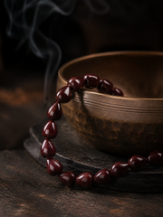Tibetan Cinnabar Teardrop Bodhi Seed Mala Bracelet