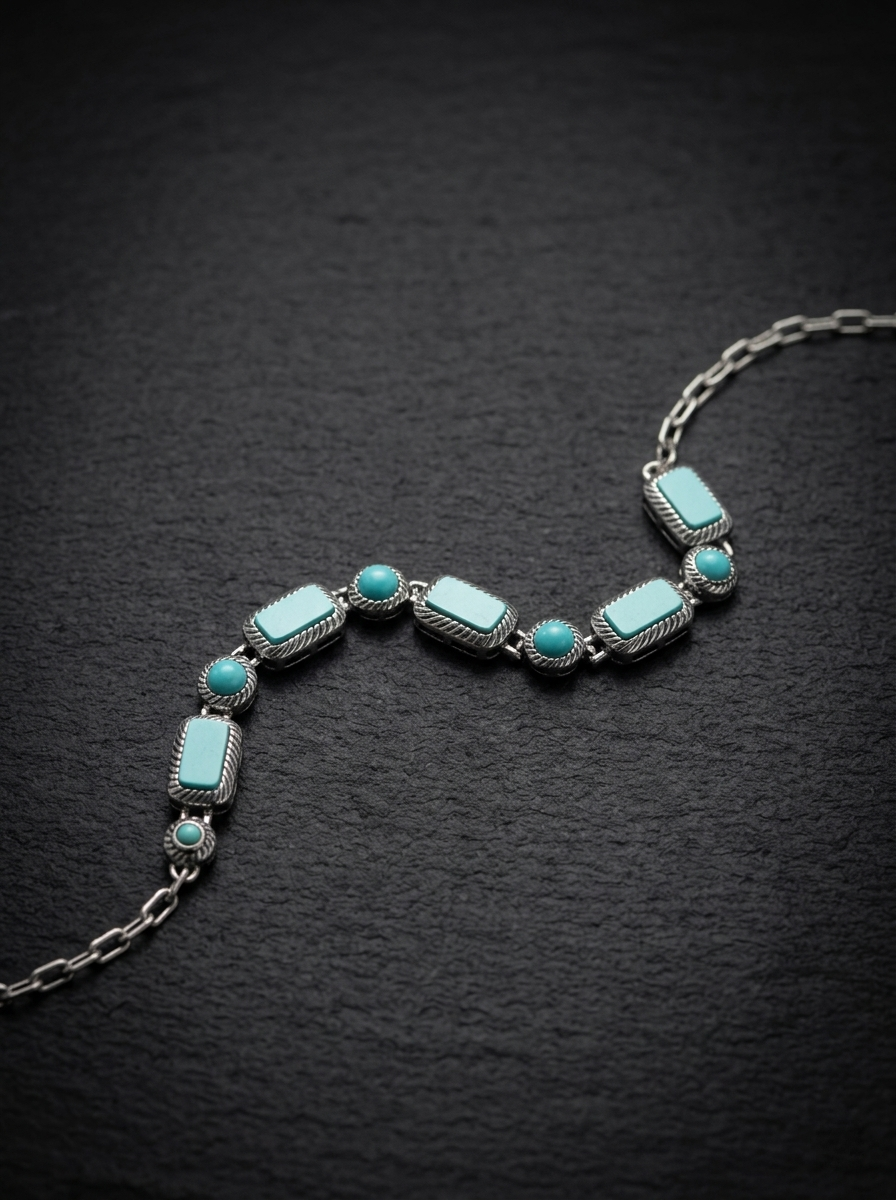 Authentic Tibetan Turquoise & 925 Silver Bracelet