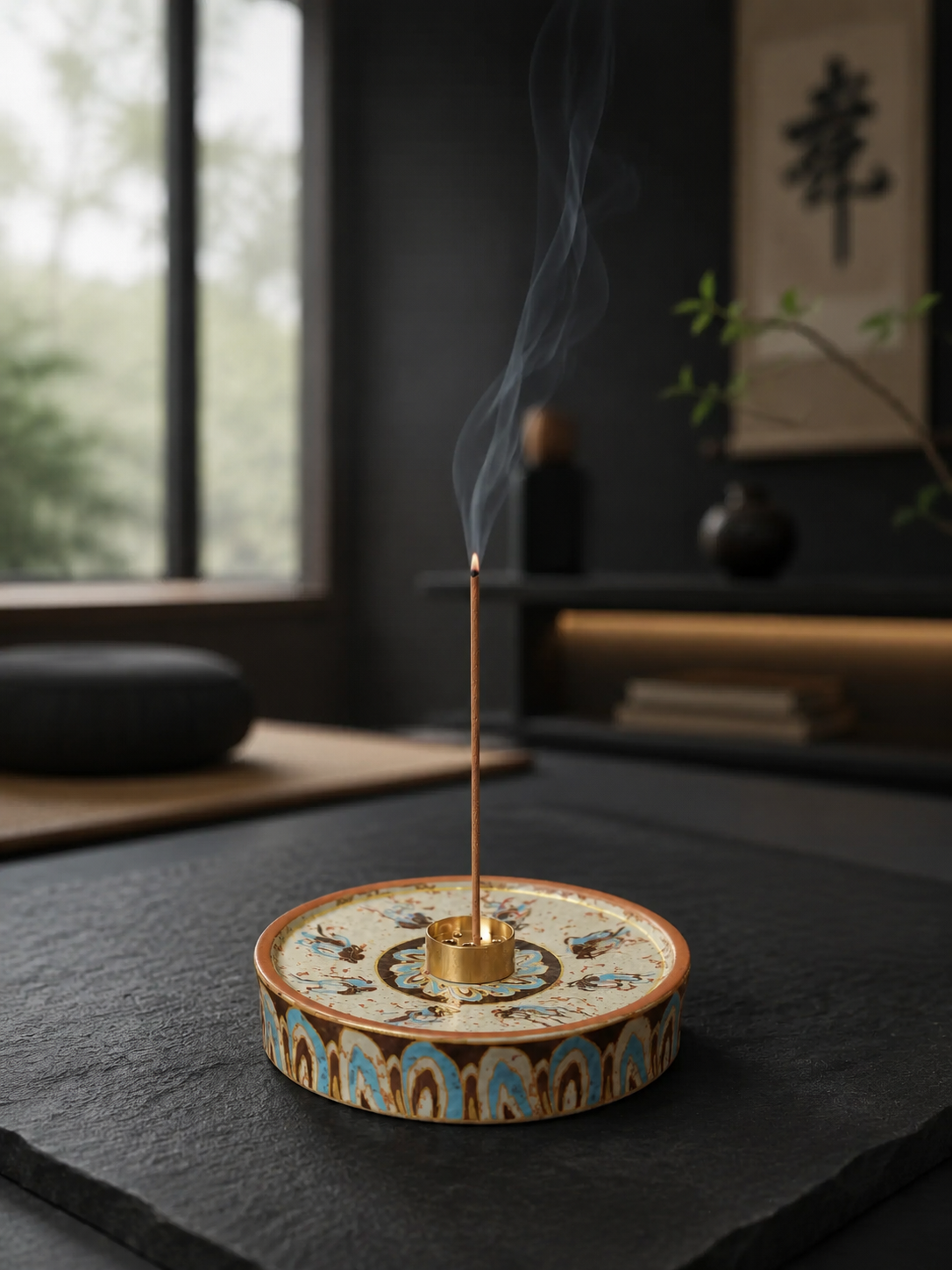 Zen Dunhuang Apsaras Ceramic Incense Holder