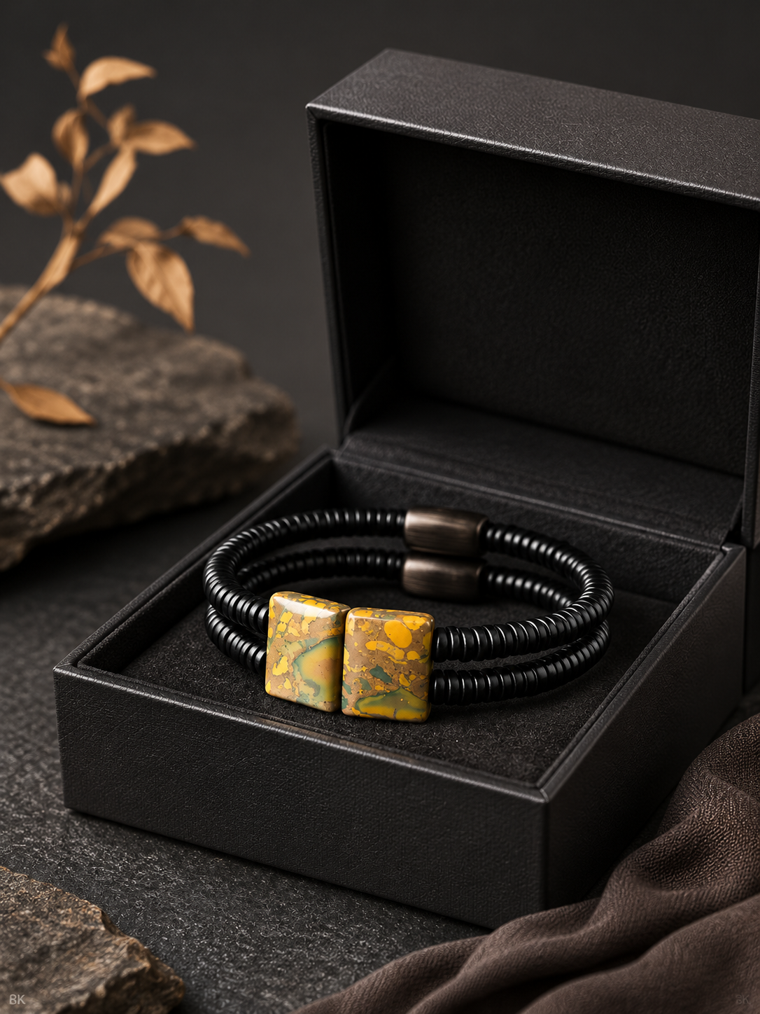 Vintage Tibetan Agate Stone Double Wrap Bracelet