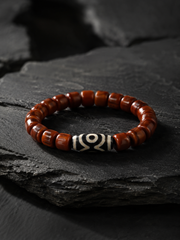 Tibetan 3-Eye Dzi Bead Natural Agate Bracelet