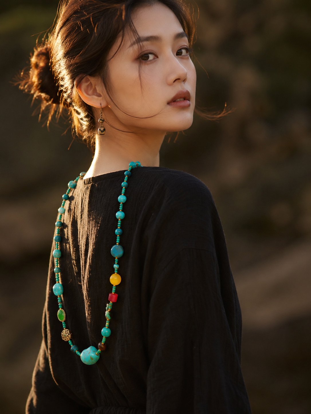 Authentic Tibetan Turquoise Beaded Necklace
