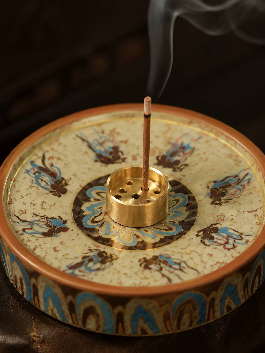 Zen Dunhuang Apsaras Ceramic Incense Holder