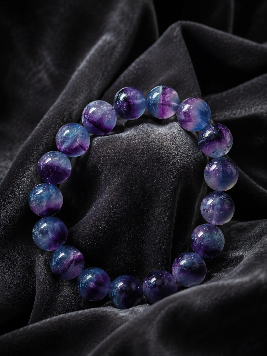 Tibetan Bi-Color Fluorite Crystal Healing Bracelet