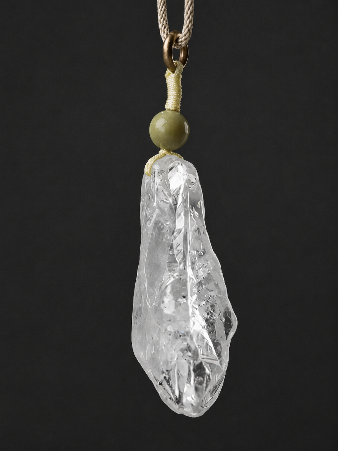 Tibetan Raw Clear Quartz Pendant Necklace Unisex