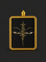 Hand-Painted Tibetan Buddha Eyes Thangka Pendant