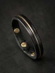 Vintage Tibetan Style Leather & Brass Couple Bracelet