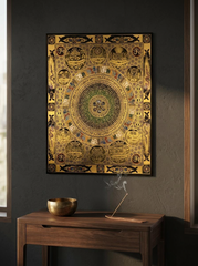 Hand-Painted Tibetan Eight Auspicious Mandala Thangka
