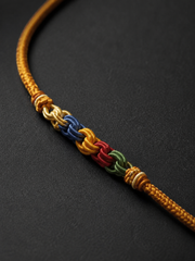 Tibetan Rainbow Thangka Pendant Hand-Woven Necklace
