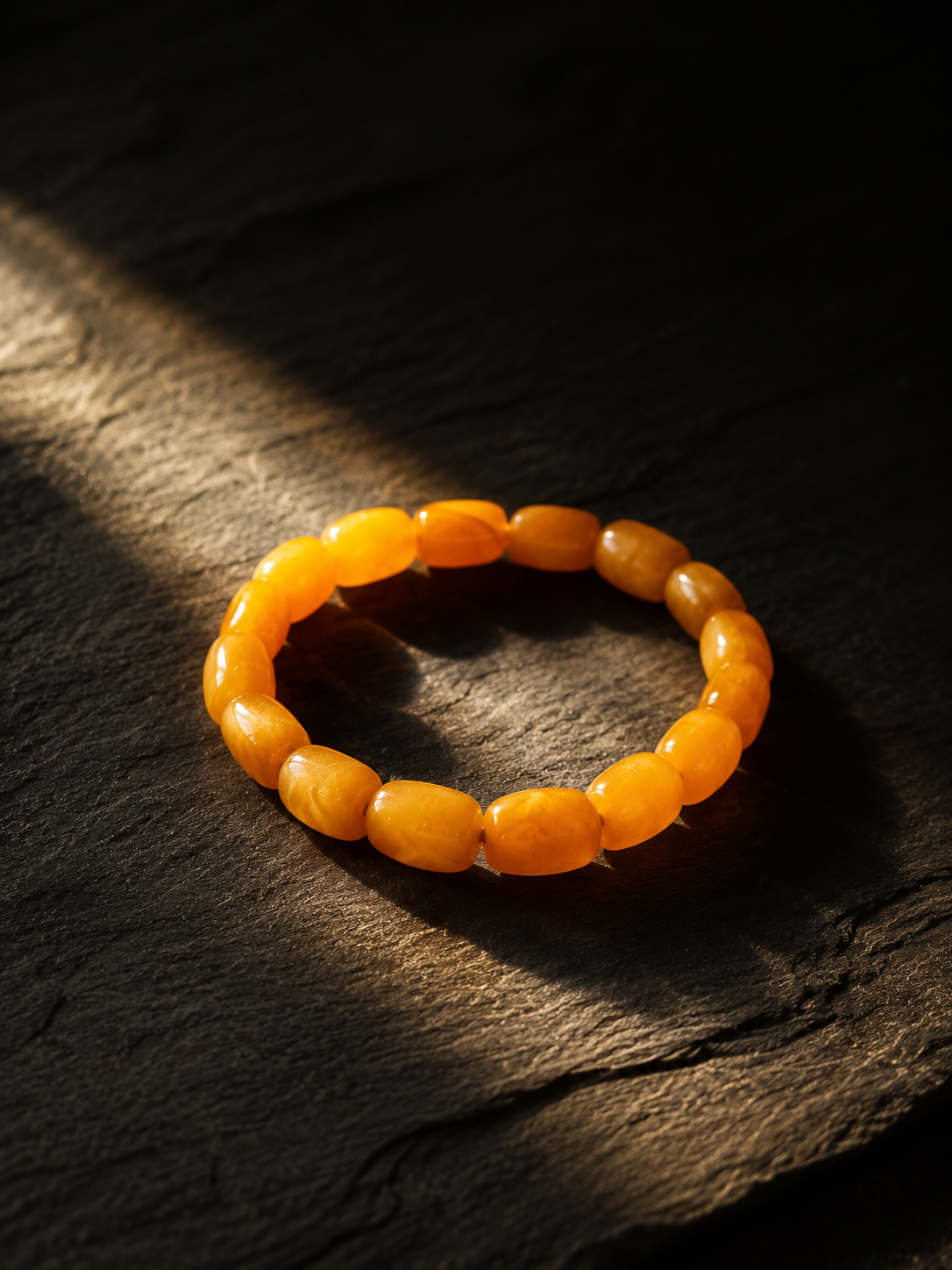 Natural Beeswax Amber Irregular Bead Tibetan Bracelet